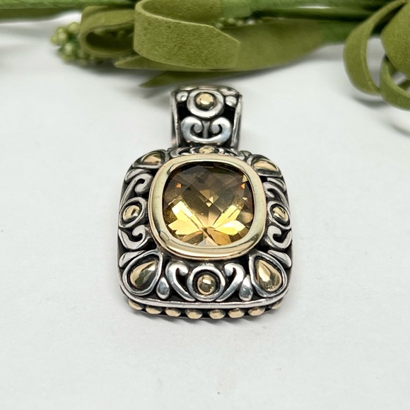 John Hardy Citrine Batu Pendant .925 / 18K Gold - Picture 6 of 11